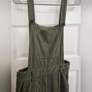 Olive Green Corduroy Overalls